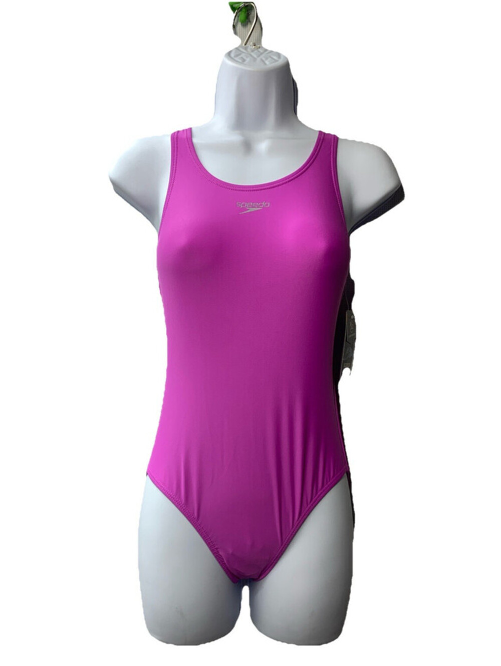 Speedo Solid Racerback One Piece Swimsuit Girls Size 10 Purple Swimwear Pull On